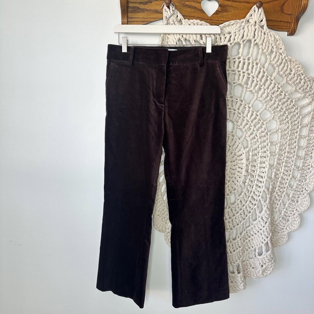 Frame Le Crop Mini Boot Chocolate Brown Velvet Pants Size 6